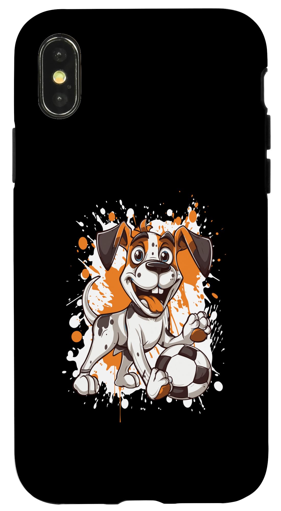 iPhone X/XS Great Dane Dog Playing Soccer | Comic Sports Team Case