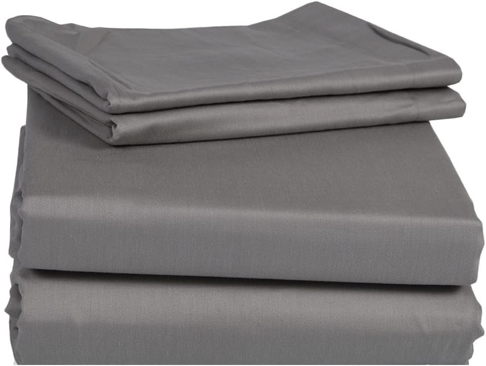 100% Egyptian Cotton Bedding Collection sheet Set (1 PC Flat Sheet, 1 PC Fitted Sheet & 2 PC Pillowcases) Fits upto 10 Inches Deep Pocket 400 Thread Count Solid Pattern ( Full XL , Peach )