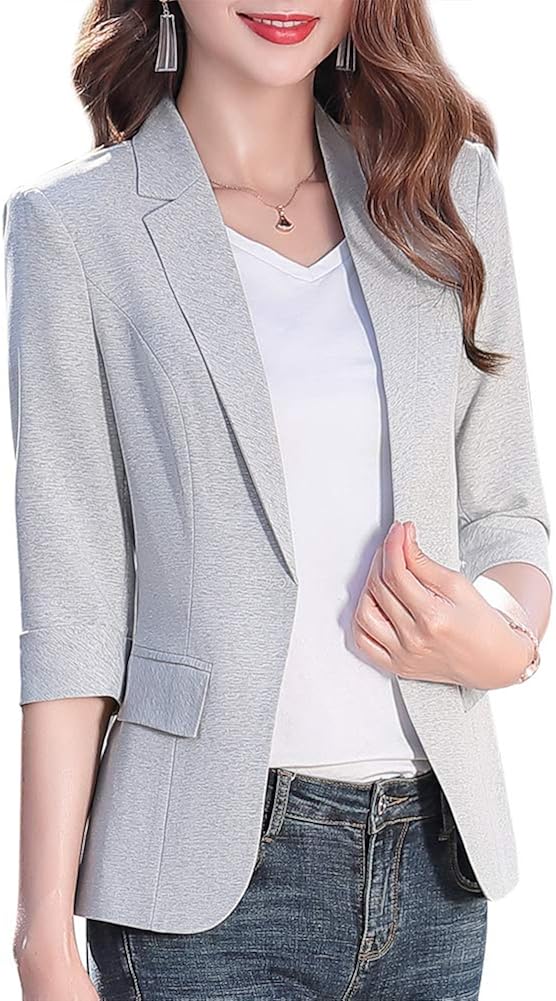 SUSIELADY Women's Casual One Button Blazer Jacket Slim Fit