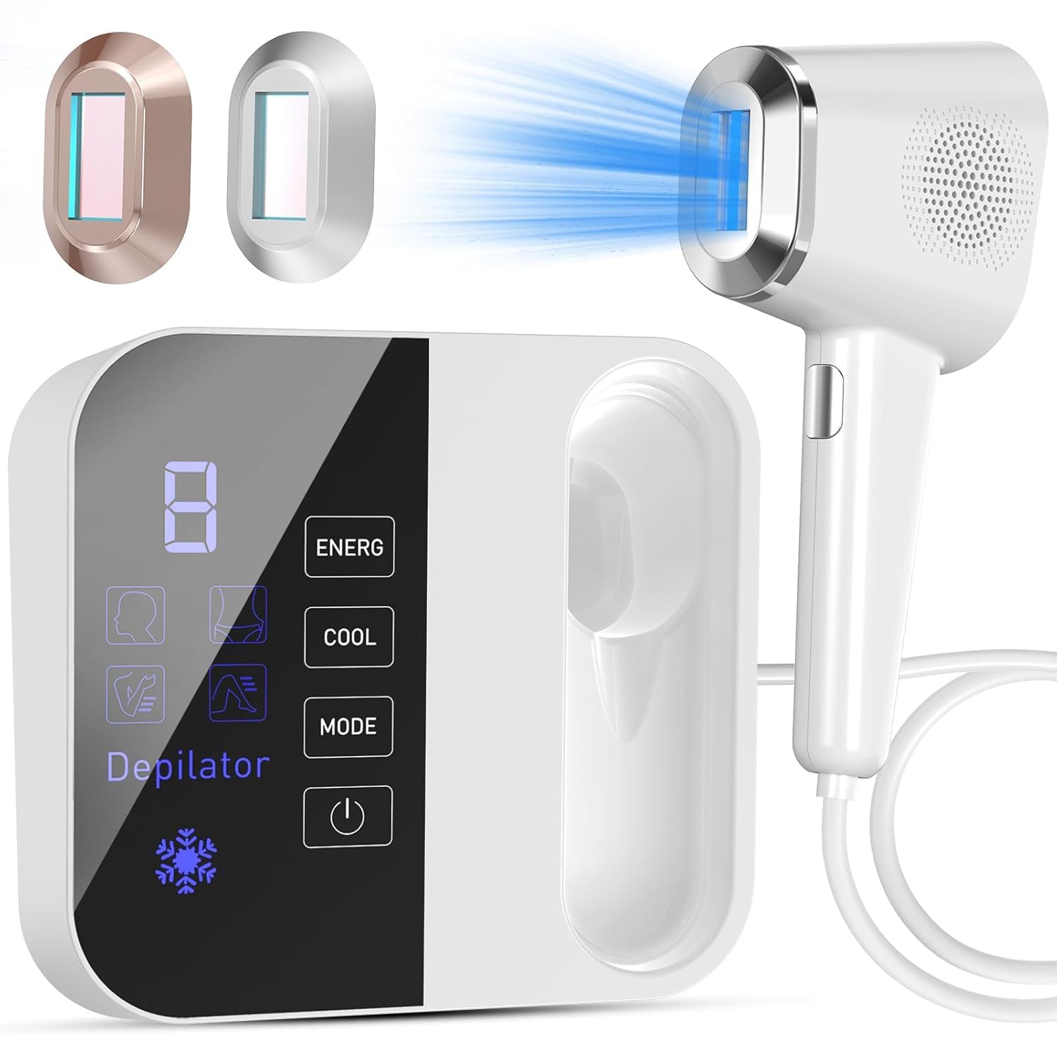 Photo 1 of OPT Laser Hair Removal Device Pro, 3 in 1 Beauty Salon Grade Home Hair Remover Device with Cooling System, IPL Body Painless Laser Hair Removal for Face Armpits Arms Legs Bikini Line, Women and Men