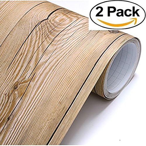 2-PACK Vintage Brown Wood Panel Pattern Contact Paper Self-adhesive Peel-stick Wallpaper
