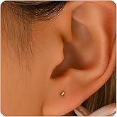 ARAVOP Gold Studs Earrings for Women 18K Gold Plated 2mm 3mm 4mm 5mm Ball Earrings Simple Stainless Steel Hypoallergenic Round Ball Studs Earring Jewelry