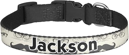 mustache dog collar