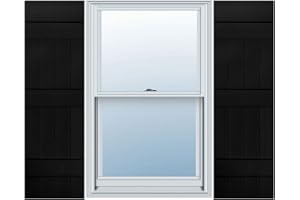 Mid America Board and Batten 14" 4 Board Joined Vinyl Standard Shutter (1 Pair) - 14 x 59 002 Black