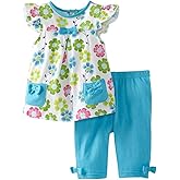 Frogwill Little Girls 2 Pieces Playwear Set with Bow and Applique