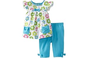 Frogwill Little Girls 2 Pieces Playwear Set with Bow and Applique