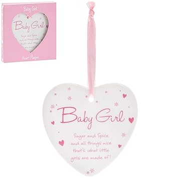 Keramikherz Zum Aufhangen Fur Madchen Mit Zucker Und Gewurzen Und All Das Ist Schon That S What Little Girls Are Made Of Amazon De Baby