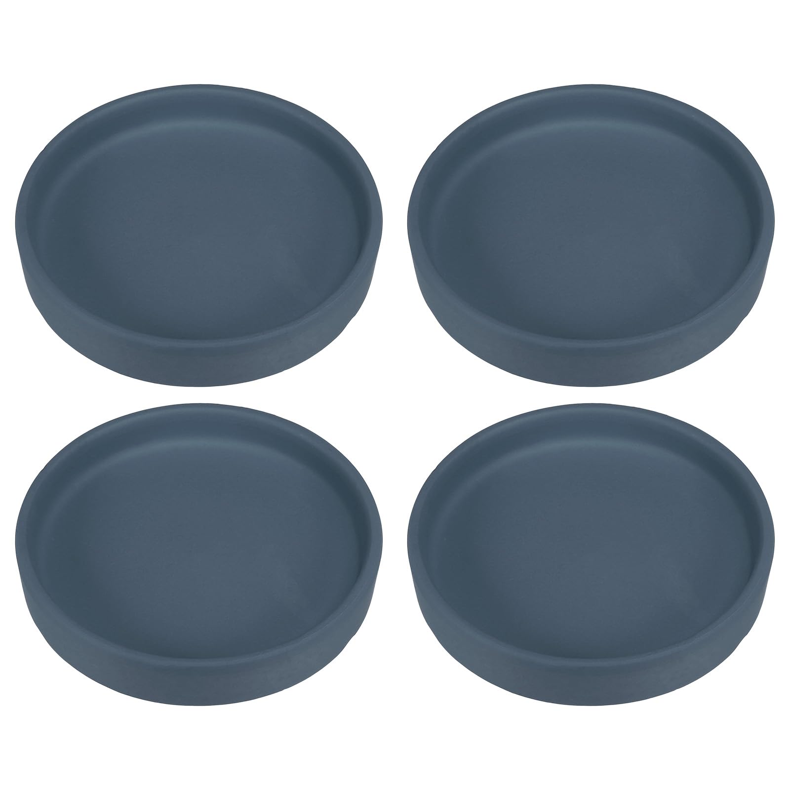 PATIKIL 4.5 Inch Round Ceramic Plant Saucer, 4 Pack Plant Saucer Tray Flower Planter Drip Tray for Indoors Outdoors Patio Balcony, Dark Blue