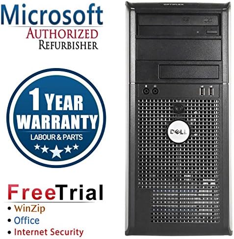 Dell 760 Business High Performance Tower Desktop Computer PC (Intel C2D E7600 3.0G,2G RAM DDR2,80G HDD,DVD-ROM,Windows 10 Home Premium)(Certified Refurbished)