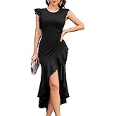 Dressystar 2026 Women High Low Wedding Guest Prom Dress Bodycon Sleeveless Ruffle Formal Evening Cocktail Party Dresses