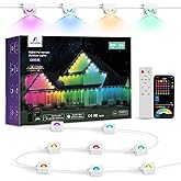 APPECK Permanent Outdoor Lights 200ft with 144 LED Lights, 72W Smart RGBW Eaves Lights, DC 36V, 40LM, IP67 Waterproof String Lights for Halloween Christams Decor, Compatible with Alexa, White