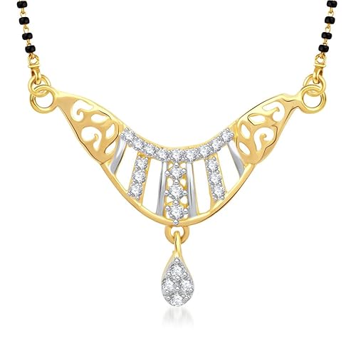 Cubic Zirconia Mangalsutra for Women (Golden) (vkmp1257g)