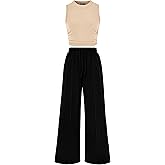 PRETTYGARDEN 2 Piece Sets for Women Summer Casual 2026 Spring Sleeveless Tank Ribbed Travel Vacation Lounge Wear Outfits