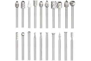 Bestgle 20pcs 3mm(1/8") Shank HSS Rotary Cutting Burrs Router Bits Milling Cutter Set Fit for Rotary Tools for DIY Woodworkin