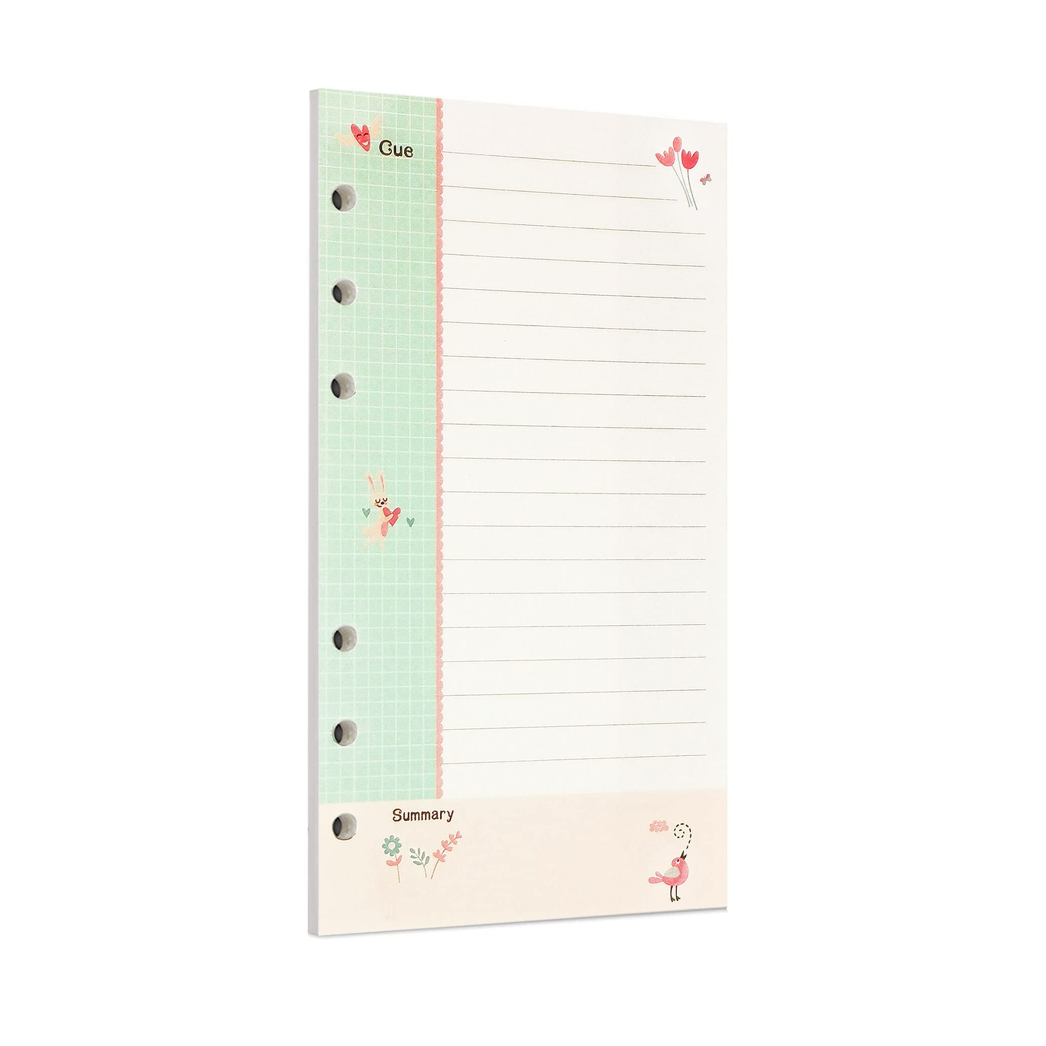 Zelten 45 Sheets 90 Pages Colorful Loose Leaf Punched Paper Refills Paper for 6 Hole Binder Personal Organizer Diary Notebook Refillable Planner (A6, Fairy Tale Connell)