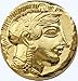 Golden Artifacts Athena Owl, Goddess of Wisdom, (2 Versions), Percy Jackson Books, Teen Gift, Greek Coins (12-G+77-G)