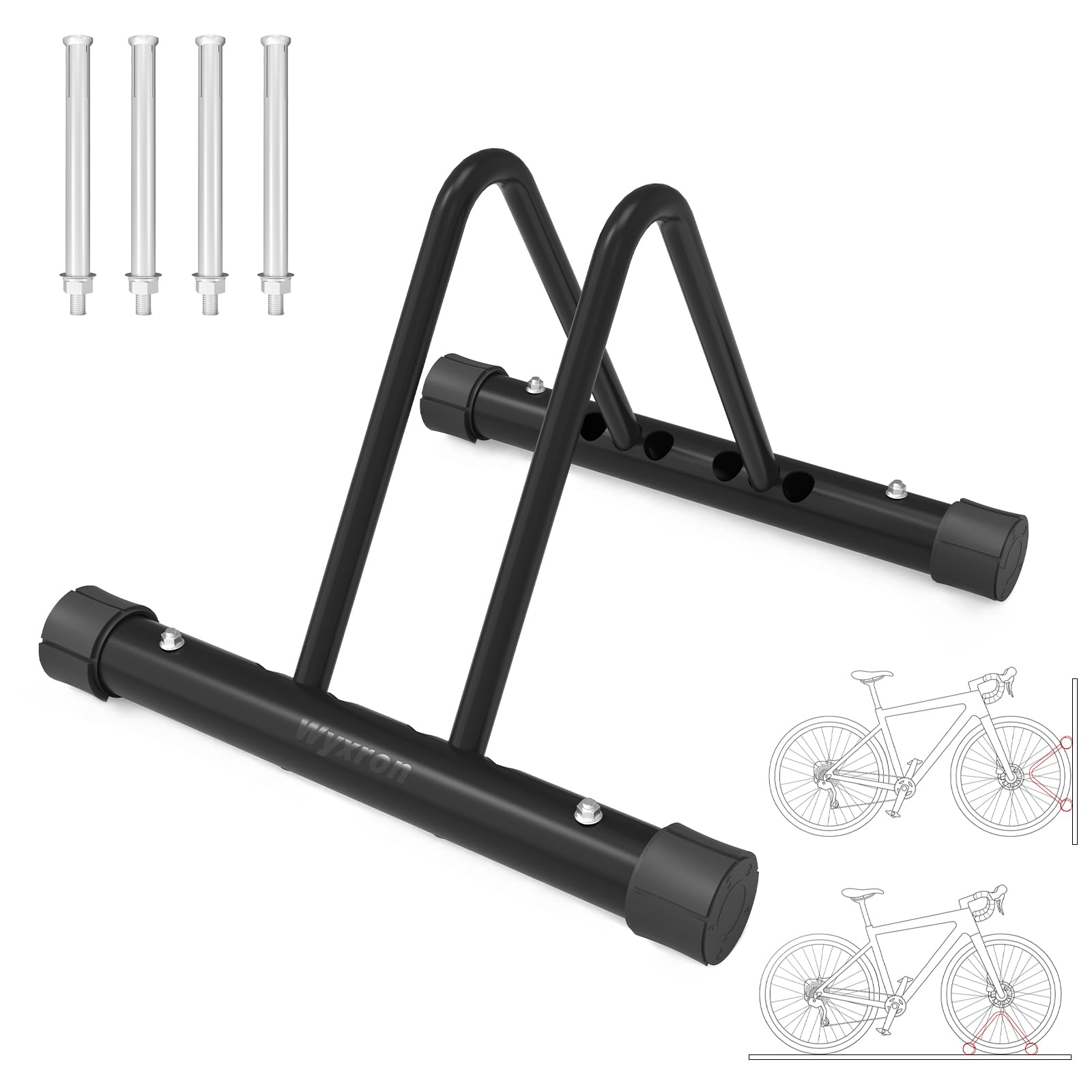 Wyxron Bike Stand, DIY Bike Rack Professional Steel Bike Storage Stand Floor With Distance Adjustment/Multi-Link Splice, For Mountain Bike Road Bike MTB