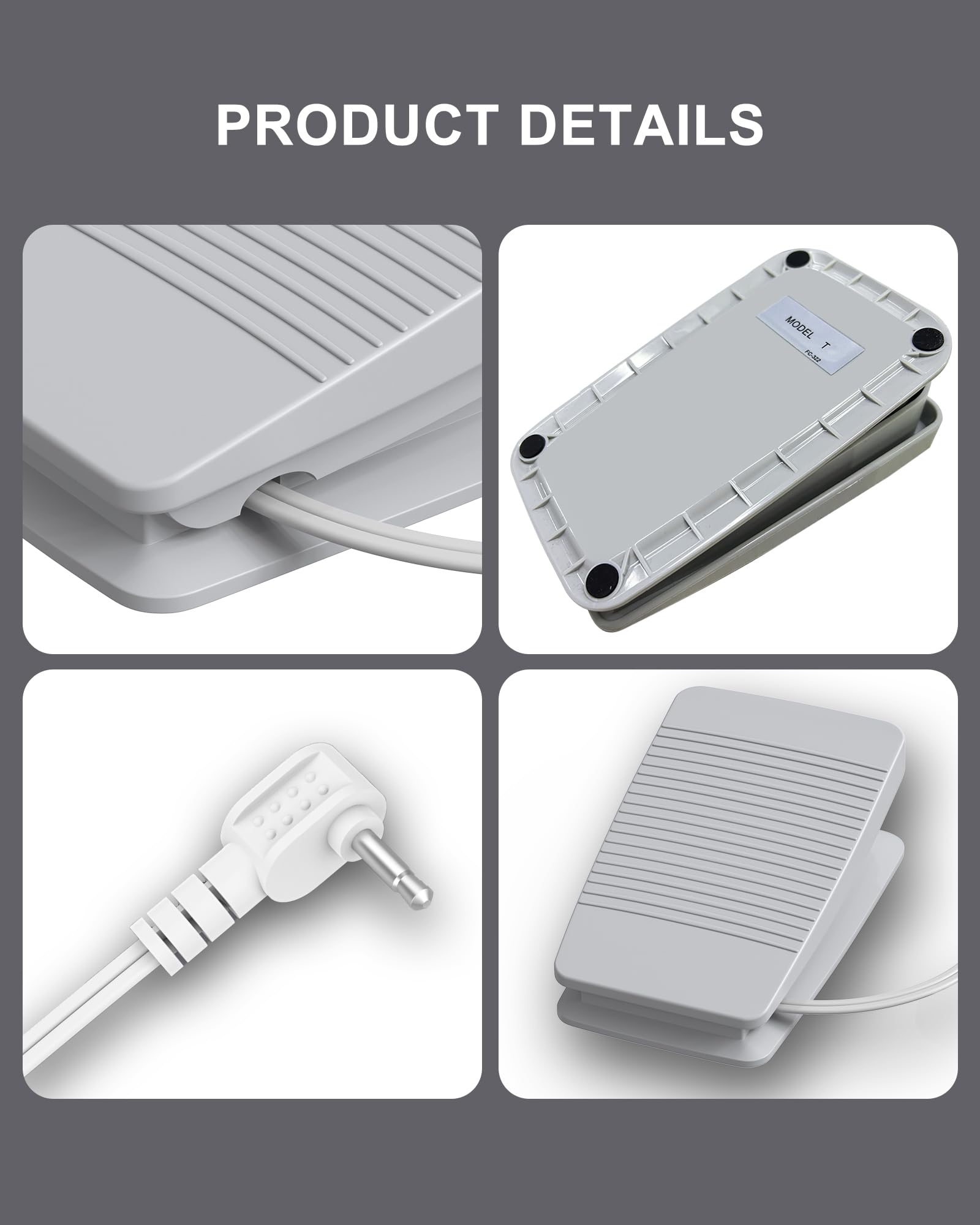Foot Pedal for Brother/Babylock Sewing Machine CE5000PRW CE5500 Foot Controller Pedal SE600 CS6000I with Cord Control FC-322 XC8816021 Brother Sewing Machine Pedal