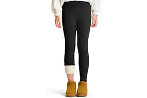 CLIMB DEER Girls Thermal Fleece Lined Leggings, Warm Winter Yoga Pants for Kids Toddlers Youth
