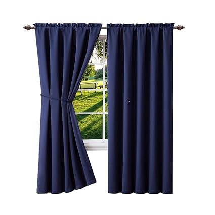 Amazon Com Warm Home Designs 1 Pair 2 Short Size 54 X 63 Navy