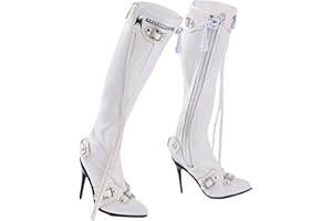 EHJRE 1/6 Scale Action Figures High Boots 12" Doll High Heel Boots for 30cm Doll, Female Body Boots, White