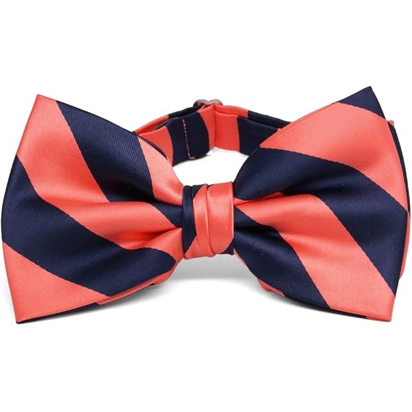 TieMart Red & Navy Blue Striped Tie - Formal Ribbed Satin Necktie (3" Width) - View #13