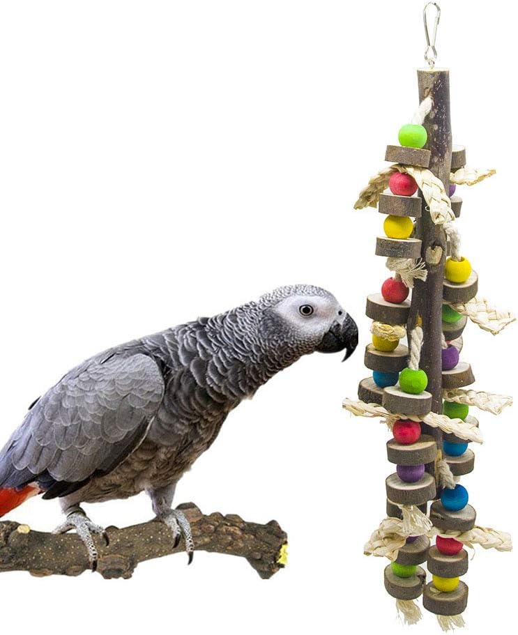 SHANTU Wood Bird Chewing Toys-Blocks Parrot Tearing Toys Best for Finch,Budgie,Parakeets,Cockatiels, Conures,Love Birds and Amazon Parrots