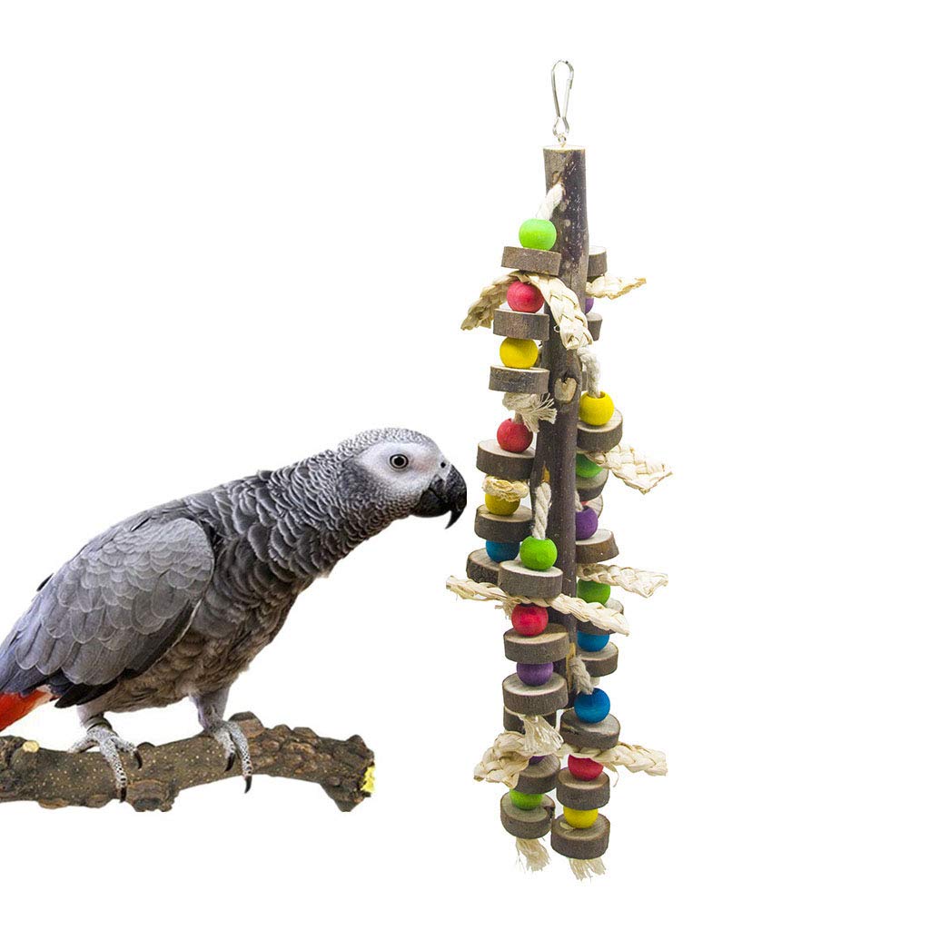 EBaokuup Wood Bird Chewing Toys-Blocks Parrot Tearing Toys Best for Finch,Budgie,Parakeets,Cockatiels, Conures,Love Birds and Amazon Parrots