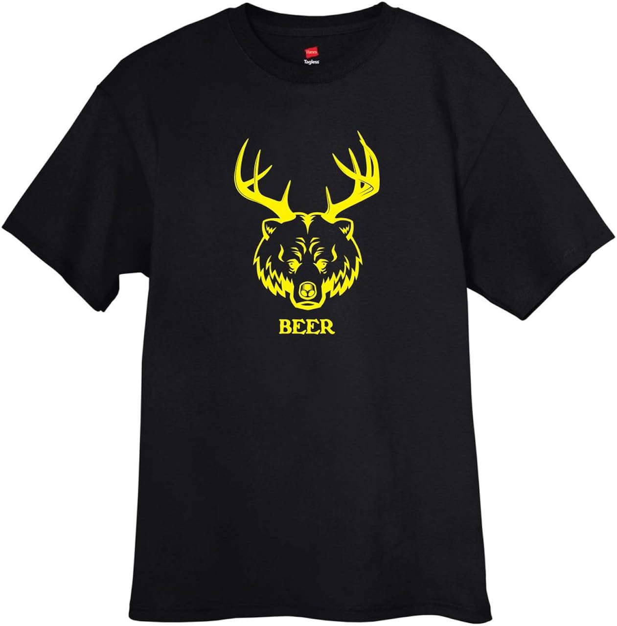 bear with antlers beer shirt