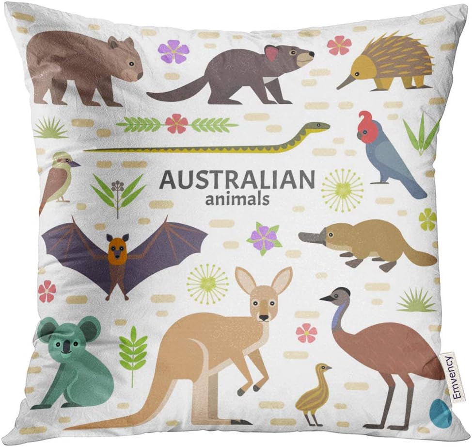 Amazon Com Upoos Throw Pillow Cover Australian Animals Flying Fox