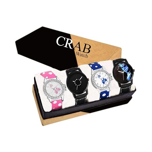 -91 Best Stylish Leather Strap 4 Watch Combo for Men and Women