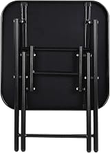 Taylor & Brown 50cm Folding Drinks Side Table - Black Tempered Glass view 8
