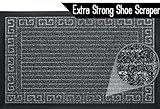 Quality Entrance Rug Door Mat Super Effective Shoe Scraper Fabric Elegant Design Indoor And Outdoor Doormat Super Grip Rubber Backing Color Grey Size 17.5