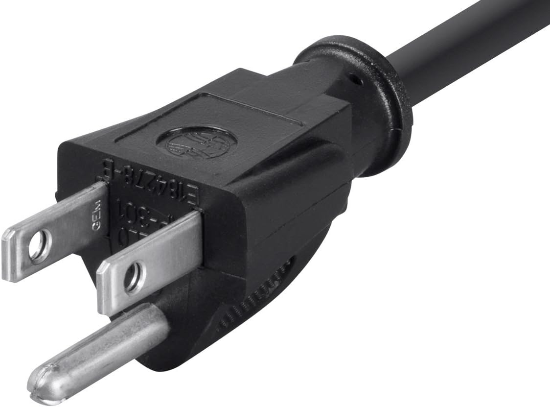 Monoprice 6ft 16AWG Power Extension Cord Cable - SJT 16/3C NEMA 5-15P TO NEMA 5-15R (13A/125V) AP301+SP506 - Black: Home Audio & Theater