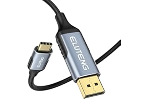 ELUTENG USB C to DisplayPort Cable 8K@60Hz Thunderbolt 3 to Displayport Adapter 4 Ft Type C to DP 1.4 Non-bidirectional Conve