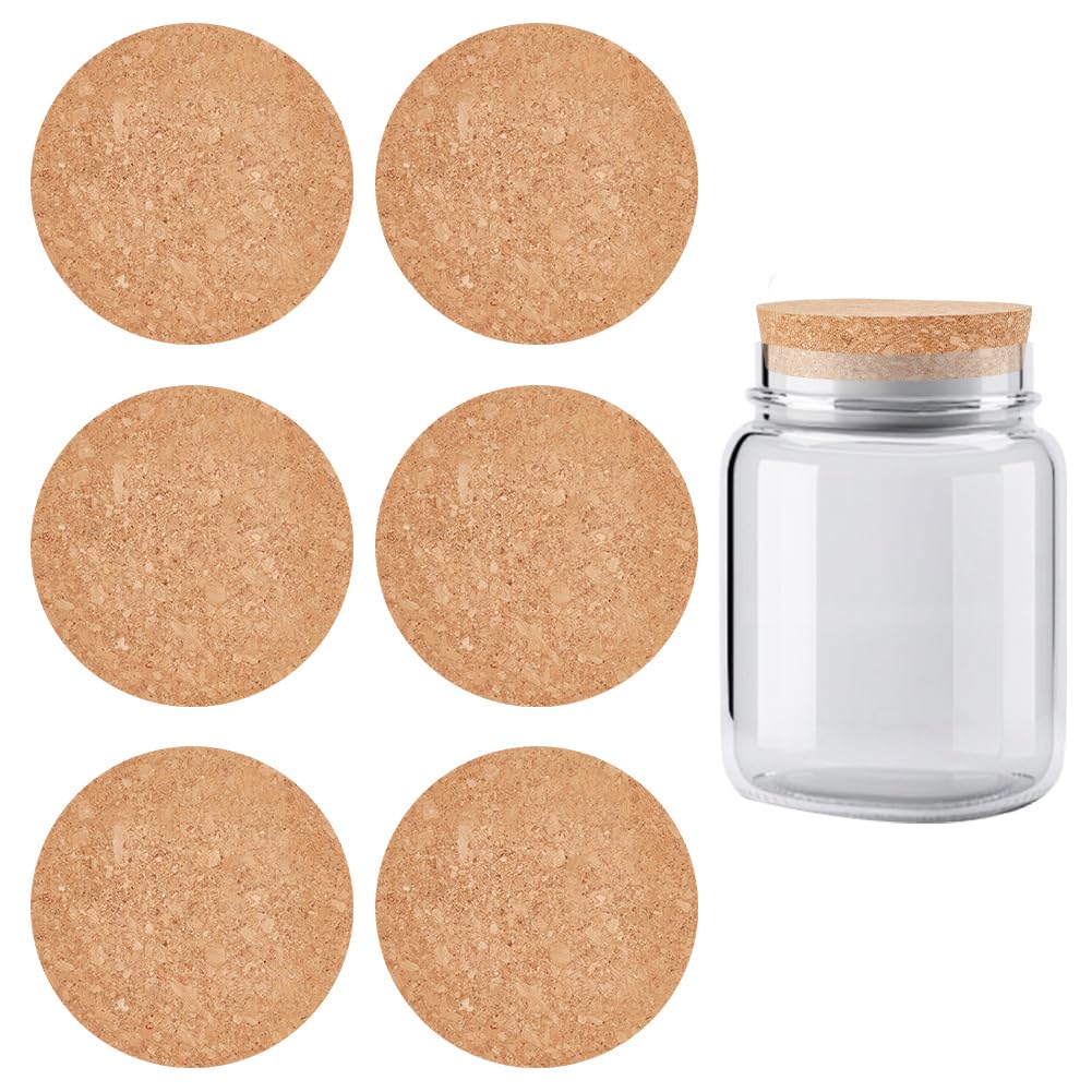 OLYCRAFT 6 Pcs Large Cork Stoppers Tapered Cork Plugs Wood Corks Lids Bottle Lids Corks Stoppers 8.5-9.1cm Wine Bottle Stoppers Wood Jar for Kitchen Wedding Favor Canning - 2cm Thick