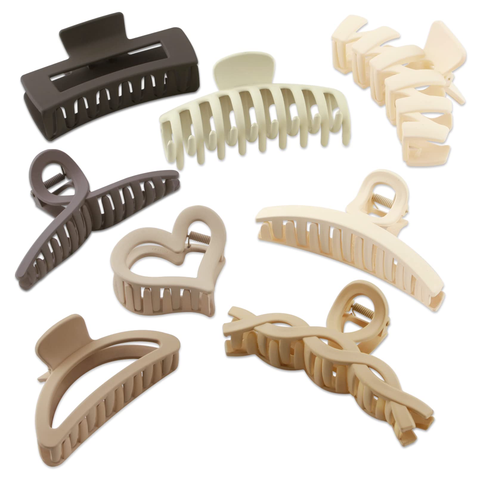 Hair Claw Clips for Thick Hair, 8pcs Hair Clips for Women and Girls Use, Strong Large Hold Hair Claw Nonslip Hair Clamps for Hair Decoration