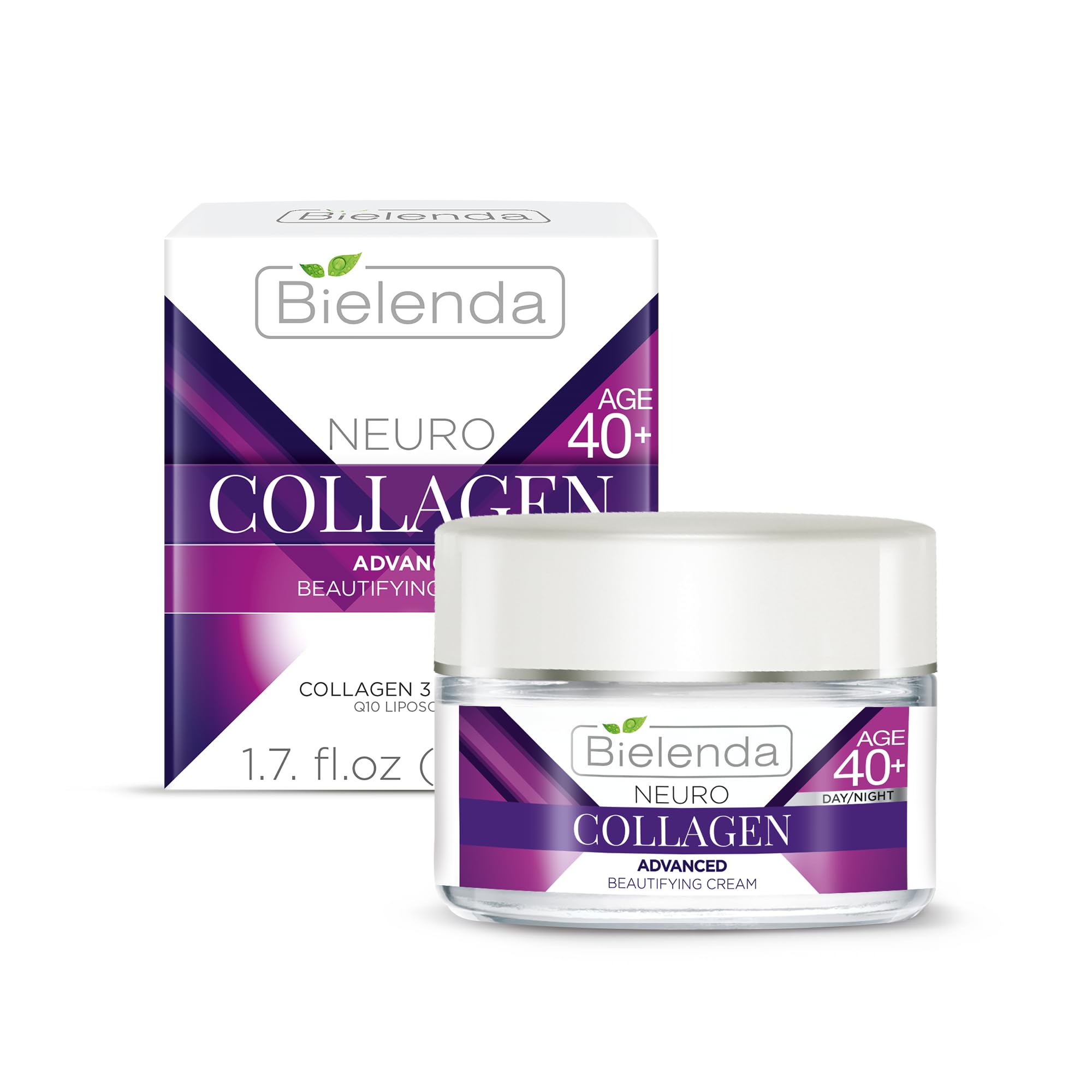 Bielenda Neuro Collagen Moisturising Face Cream Fills Fixed Wrinkles And Lifts The Skin Improves Firmness Of The Skin Moisturizing Face Cream Concentrate 40+ Day/Night - 50 ml