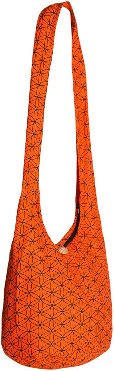 PANASIAM Shoulderbag Flower of Life, in orange, L, Flower of Life. Orange - Image 3