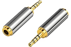 2.5mm Male to 3.5mm Female Headphone Adapter (Converts Your 3.5mm Earphone Jack into 2.5mm Earphone Jack) 4 Pole 2.5mm to 3.5