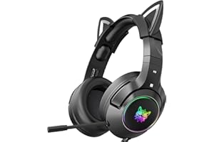 RGB Backlight Wired Gaming Headsets, SIMGAL Over Ear Headphones - 3.5MM Jack - Clear Sound Quality - Retractable Microphone -