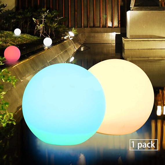 obell 30 cm LED-Kugel, Garten-Solarleuchte, Pool-Party, wasserdicht, für den Außenbereich, RGB-Farbwechsel, Stimmungslicht, 1
