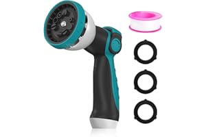 AYURA Garden Hose Nozzle Sprayer for Watering Garden - 10 Spray Patterns with Thumb Control On Off Valve