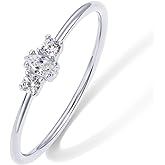 PAVOI 18K Gold Plated Marquise Round Mini Cubic Zirconia Stackable Rings for Women | Dainty Stacking Thin Band for Women