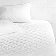 AmazonBasics Hypoallergenic Quilted Mattress Pad, 18" Deep, Twin-XL