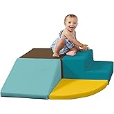 SoftScape Toddler Playtime Corner Climber, Indoor Active Play Structure for Toddlers and Kids, Safe Soft Foam for Crawling and Sliding (4-Piece Set) - Earthtone/Contemporary, 11619-ETCT