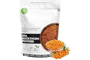 100% Organic Sea Buckthorn Berry Powder - 200 g - Pure SeaBuckthorn Powder - Source of Various Vitamins & Minerals