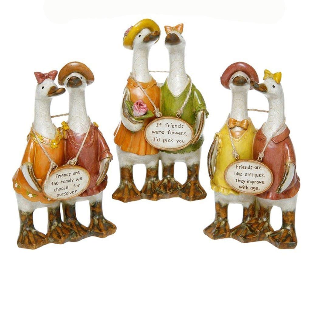 Full Set of 3 Double Trouble Chatty Friends Duck Sign Ornaments - Shabby Chic - Each Individually Boxed