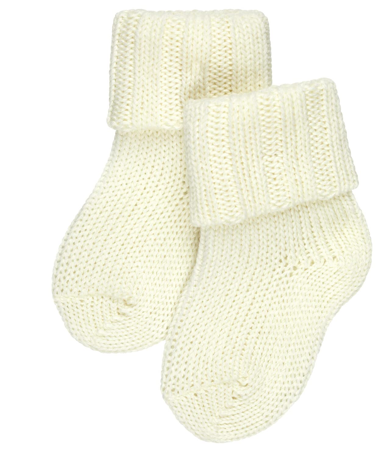 FALKE Unisex Baby Flausch B So Wool Cotton Plain 1 Pair Socks, White Off-White 2040, 12-18 months