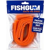 FishGum Surf Fishing Bait Strips for Saltwater Beach Fishing &ndash; Real Shrimp, Crab, Clam &amp; Sand Flea Infused Scent &ndash; Artificial Cut Bait for Pompano, Redfish &amp; Flounder